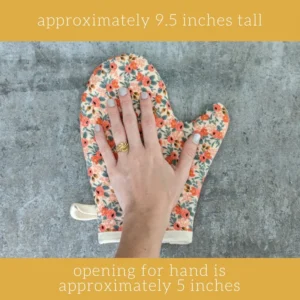 Poppy Fields Black Floral Oven Mitt