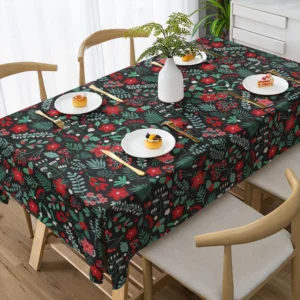 Christmas Botanical Tablecloth