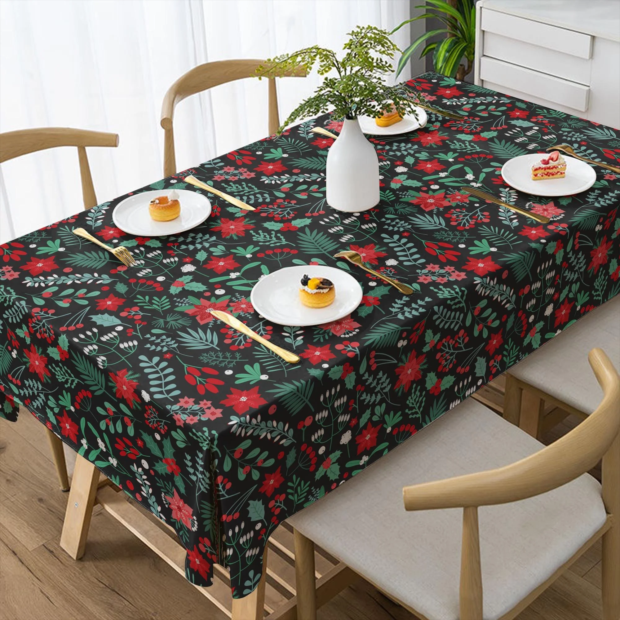 Christmas Botanical Tablecloth