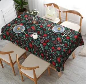 Christmas Botanical Tablecloth