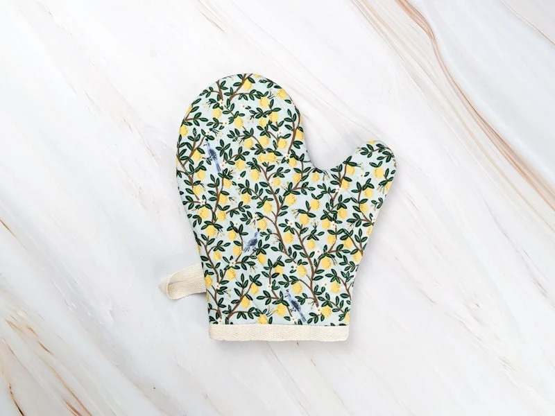 Lemon Grove Mint Floral Oven Mitt