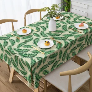 Tropical Leaf Print Tablecloth