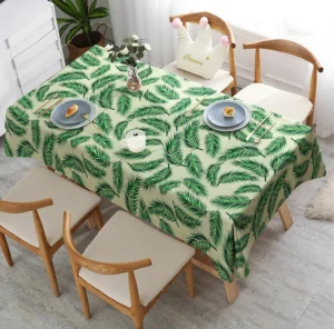 Tropical Leaf Print Tablecloth