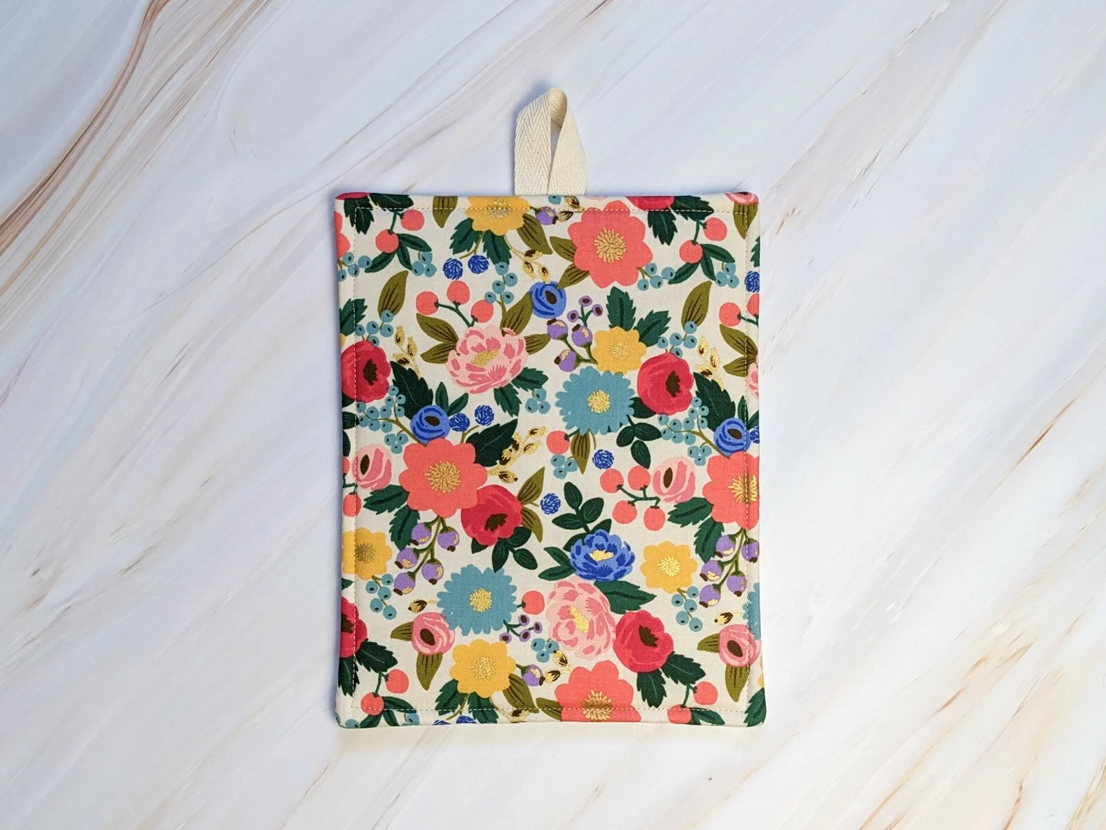 Vintage Blossom Cream Floral Pot Holder