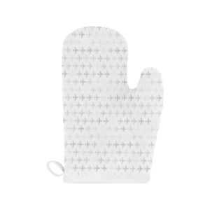 Airplane Print Pattern Heat Resistant Oven Mitts Pot Holders Set