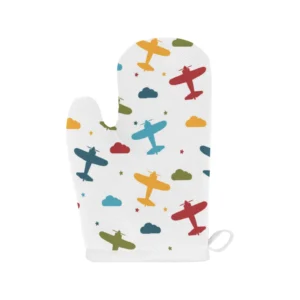 Airplane Star Cloud Colorful Heat Resistant Oven Mitts Pot Holders Set