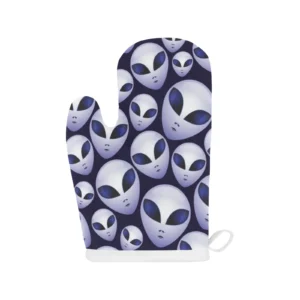 Alien Pattern Print Design 01 Heat Resistant Oven Mitts Pot Holders Set