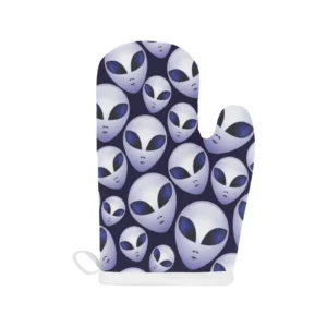 Alien Pattern Print Design 01 Heat Resistant Oven Mitts Pot Holders Set