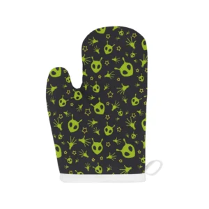 Alien Pattern Print Design 02 Heat Resistant Oven Mitts Pot Holders Set