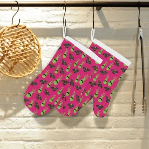 Alien Pattern Print Design 03 Heat Resistant Oven Mitts Pot Holders Set