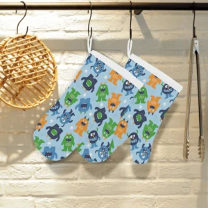 Alien Pattern Print Design 04 Heat Resistant Oven Mitts Pot Holders Set