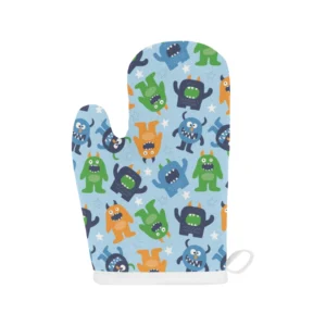 Alien Pattern Print Design 04 Heat Resistant Oven Mitts Pot Holders Set