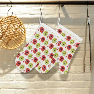 Alien Pattern Print Design 05 Heat Resistant Oven Mitts Pot Holders Set
