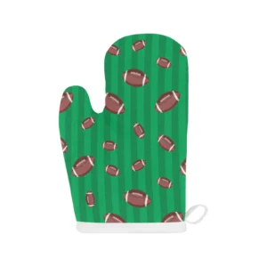 American Football Ball Field Background Heat Resistant Oven Mitts Pot Holders Set
