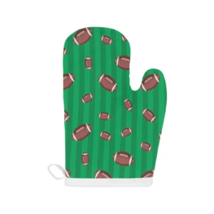 American Football Ball Field Background Heat Resistant Oven Mitts Pot Holders Set