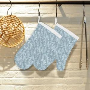 Arabic Pattern Heat Resistant Oven Mitts Pot Holders Set