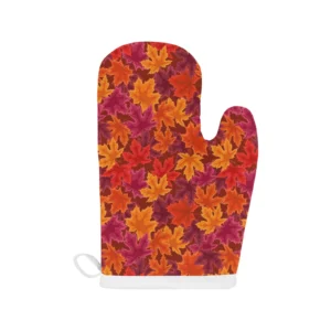Autumn maple leaf pattern Heat Resistant Oven Mitts Pot Holders Set