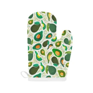 Avocado Design Pattern Heat Resistant Oven Mitts Pot Holders Set