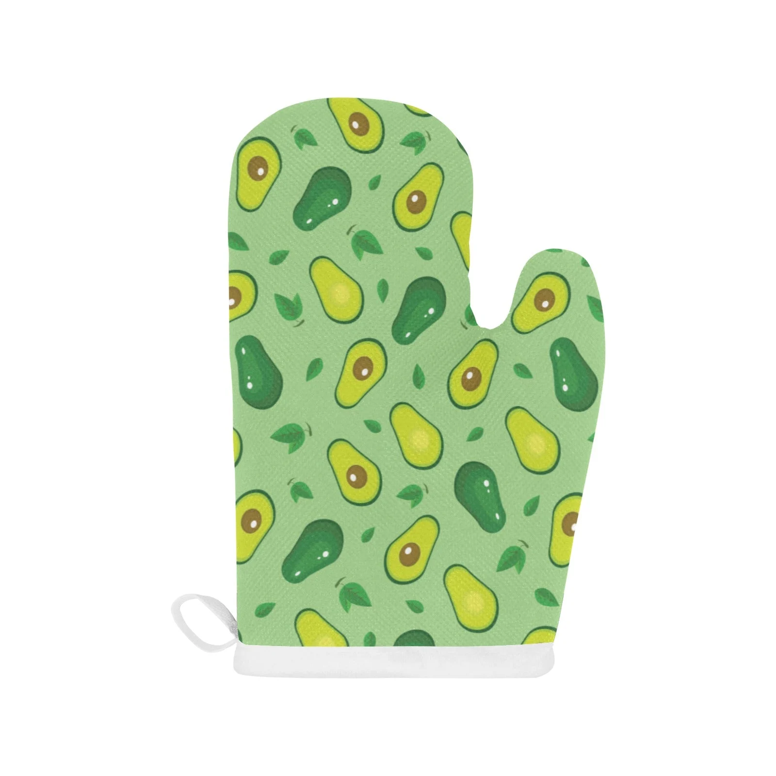 Avocado Pattern Green Background Heat Resistant Oven Mitts Pot Holders Set Avocado Pattern Green Background Heat Resistant Oven Mitts Pot Holders Set