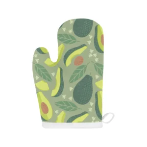 Avocado Pattern Heat Resistant Oven Mitts Pot Holders Set
