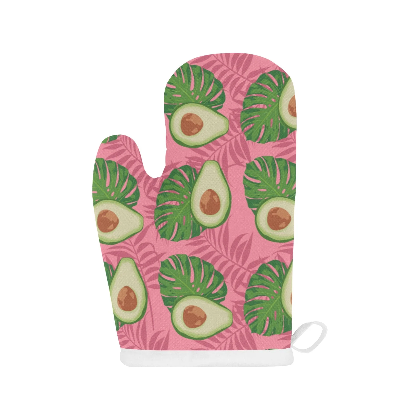 Avocado Slices Leaves Pink Background Heat Resistant Oven Mitts Pot Holders Set Avocado Slices Leaves Pink Background Heat Resistant Oven Mitts Pot Holders Set