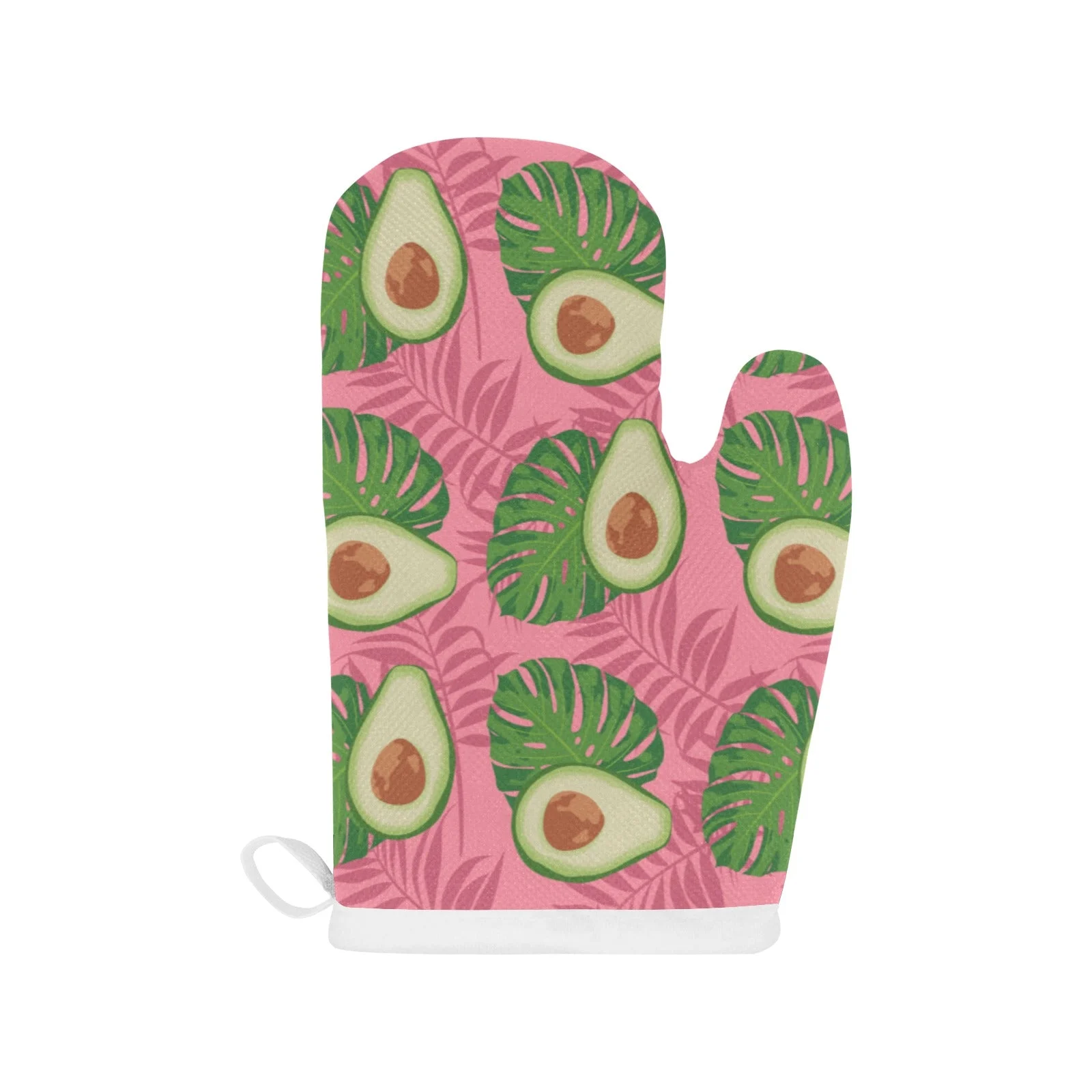 Avocado Slices Leaves Pink Background Heat Resistant Oven Mitts Pot Holders Set Avocado Slices Leaves Pink Background Heat Resistant Oven Mitts Pot Holders Set