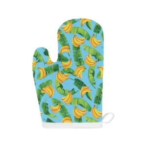 Banana Leaves Banana Design Pattern Heat Resistant Oven Mitts Pot Holders Set
