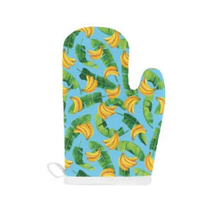 Banana Leaves Banana Design Pattern Heat Resistant Oven Mitts Pot Holders Set