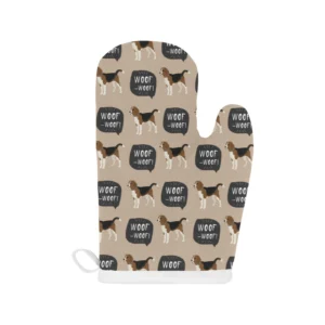 Beagle Pattern Heat Resistant Oven Mitts Pot Holders Set