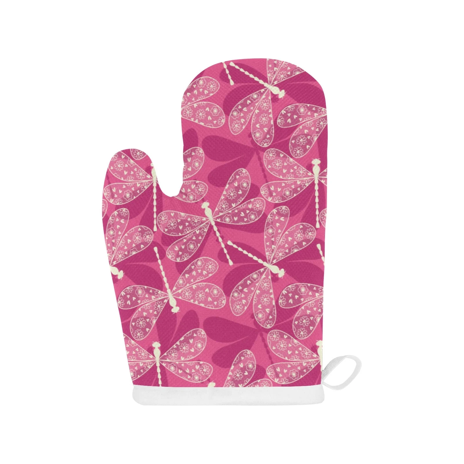 Beautiful Dragonfly Pink Background Heat Resistant Oven Mitts Pot Holders Set Beautiful Dragonfly Pink Background Heat Resistant Oven Mitts Pot Holders Set