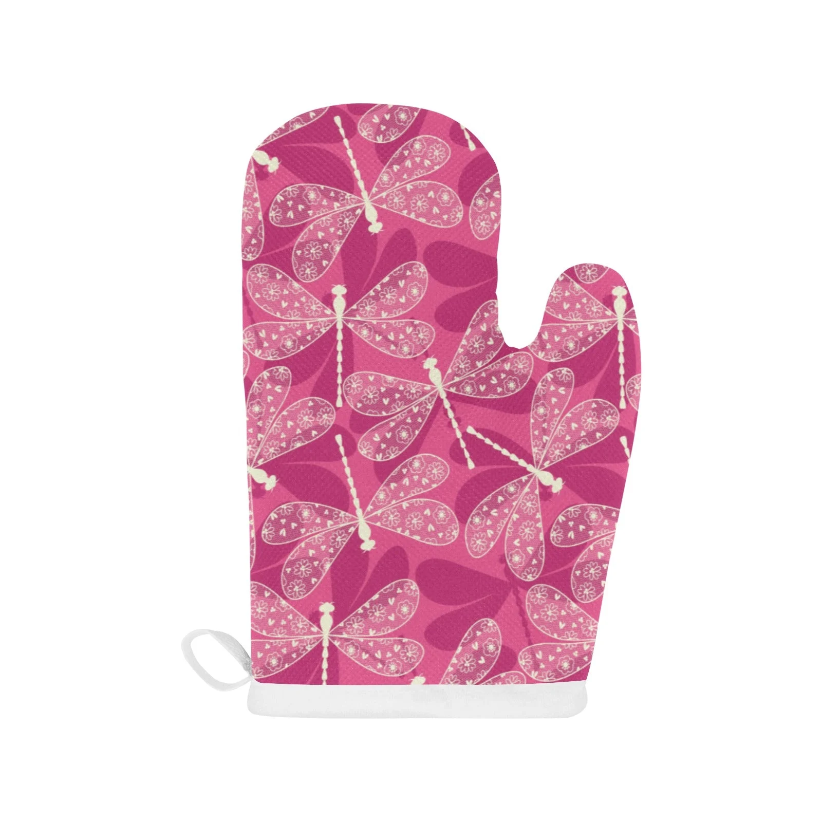 Beautiful Dragonfly Pink Background Heat Resistant Oven Mitts Pot Holders Set Beautiful Dragonfly Pink Background Heat Resistant Oven Mitts Pot Holders Set