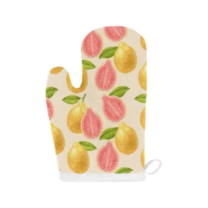 Beautiful Guava Pattern Heat Resistant Oven Mitts Pot Holders Set