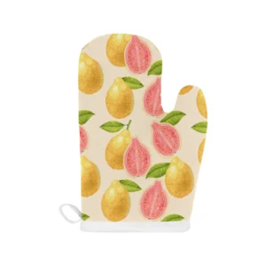 Beautiful Guava Pattern Heat Resistant Oven Mitts Pot Holders Set