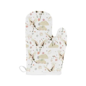 Beautiful Japanese cranes pattern Heat Resistant Oven Mitts Pot Holders Set