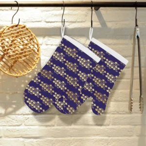 Beautiful Japanese Fan Pattern Heat Resistant Oven Mitts Pot Holders Set