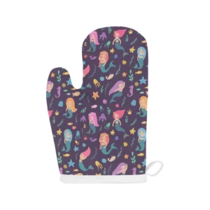Beautiful Mermaid Fish Jellyfish Algae Other Marin Heat Resistant Oven Mitts Pot Holders Set