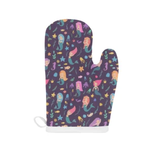 Beautiful Mermaid Fish Jellyfish Algae Other Marin Heat Resistant Oven Mitts Pot Holders Set