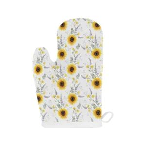 Beautiful Sunflowers Pattern Heat Resistant Oven Mitts Pot Holders Set