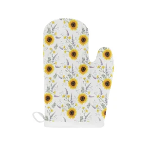 Beautiful Sunflowers Pattern Heat Resistant Oven Mitts Pot Holders Set