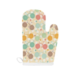 Bicycle Pattern Print Design 01 Heat Resistant Oven Mitts Pot Holders Set