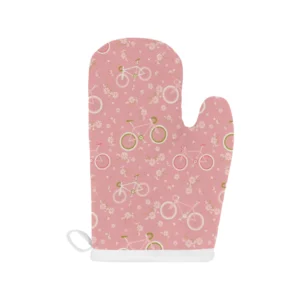 Bicycle Pattern Print Design 02 Heat Resistant Oven Mitts Pot Holders Set