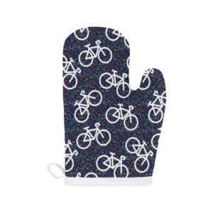 Bicycle Pattern Print Design 03 Heat Resistant Oven Mitts Pot Holders Set