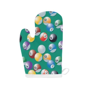 Billiard Ball Pattern Print Design 01 Heat Resistant Oven Mitts Pot Holders Set