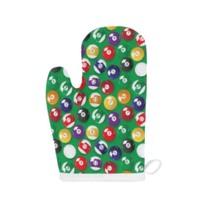 Billiard Ball Pattern Print Design 02 Heat Resistant Oven Mitts Pot Holders Set