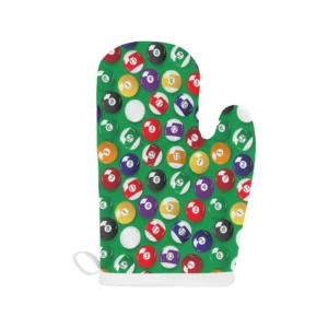 Billiard Ball Pattern Print Design 02 Heat Resistant Oven Mitts Pot Holders Set