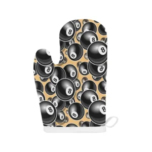 Billiard Ball Pattern Print Design 04 Heat Resistant Oven Mitts Pot Holders Set