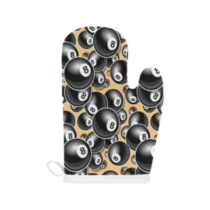Billiard Ball Pattern Print Design 04 Heat Resistant Oven Mitts Pot Holders Set