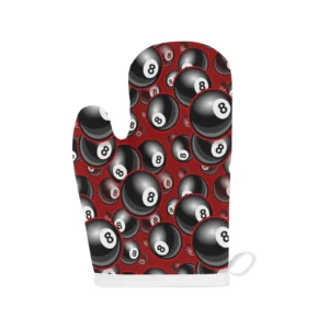 Billiard Ball Pattern Print Design 05 Heat Resistant Oven Mitts Pot Holders Set