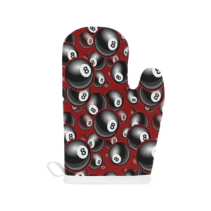Billiard Ball Pattern Print Design 05 Heat Resistant Oven Mitts Pot Holders Set