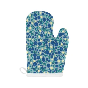 Blueberry Design Pattern Heat Resistant Oven Mitts Pot Holders Set
